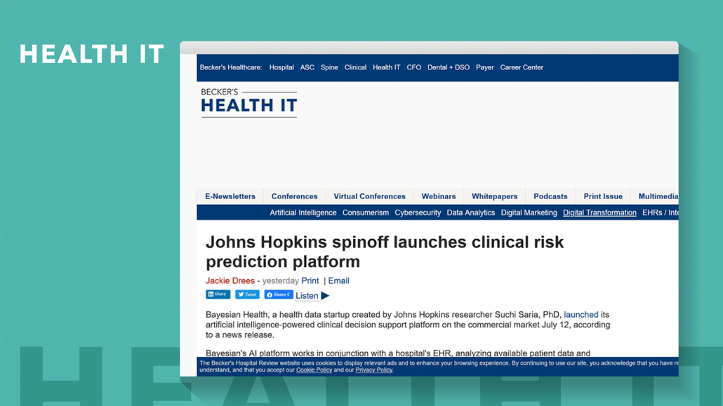 Becker's Hospital Review Johns Hopkins spinoff launches clinical risk